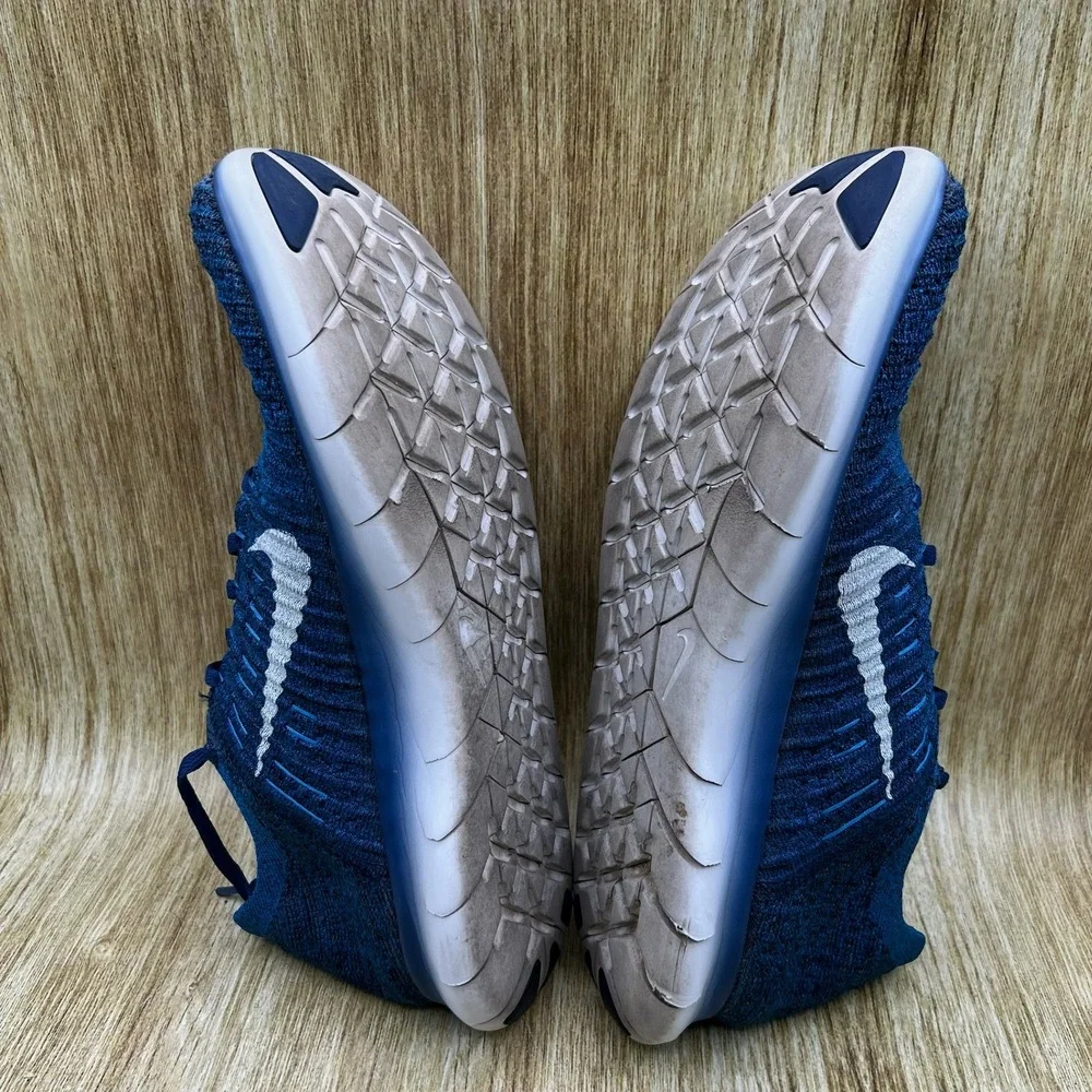 Nike Free RN Flyknit Men's Size 11 Blue Running Shoes Sneakers 831069-406